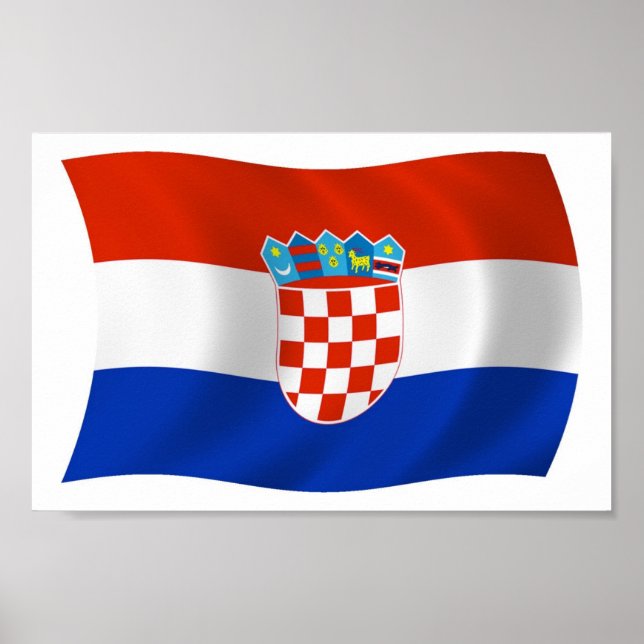 Kroatiens Flagga Poster utskrift (Framsidan)