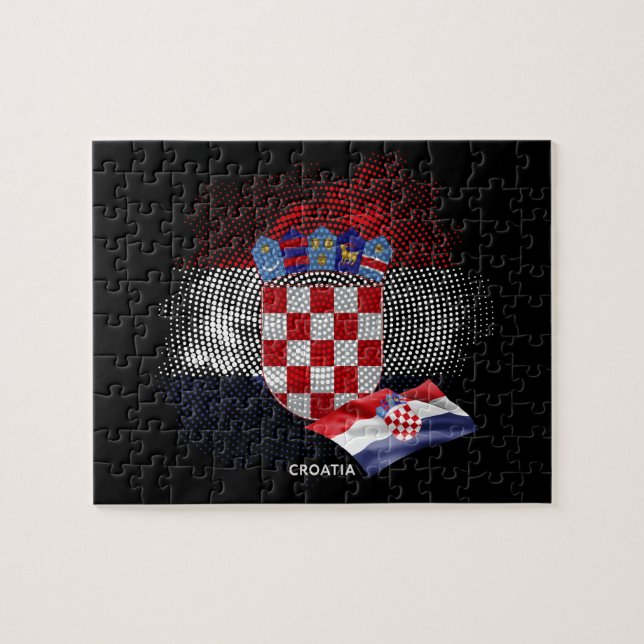 Kroatiens flagga pussel (Horisontell)
