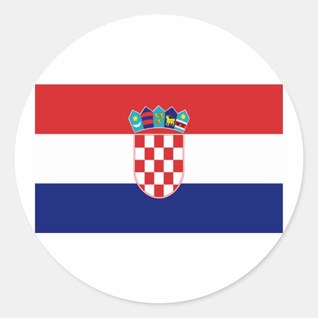 Kroatiens flagga runt klistermärke (Framsida)