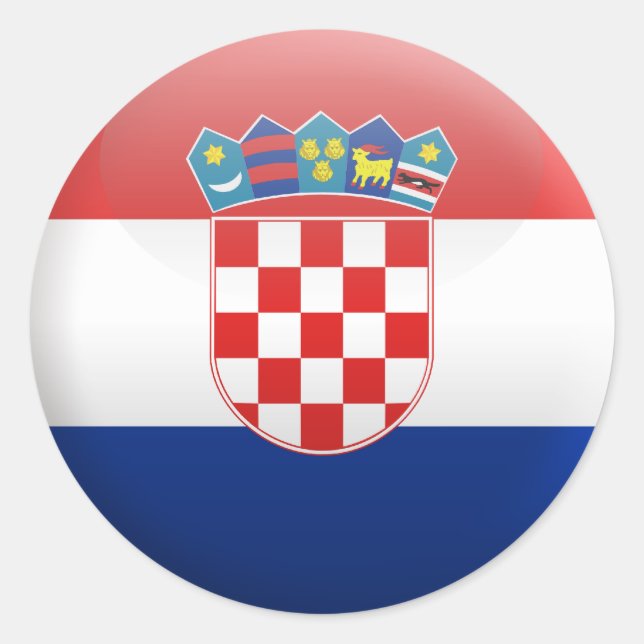 Kroatiens flagga runt klistermärke (Framsida)