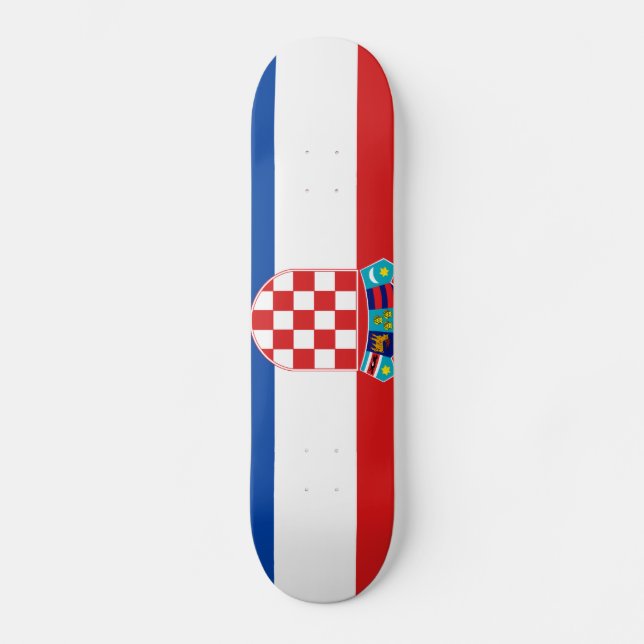 Kroatiens flagga skateboard bräda 20,5 cm (Framsida)