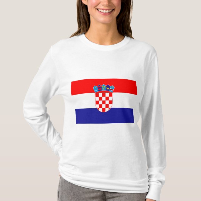 Kroatiens flagga t shirt (Framsida)