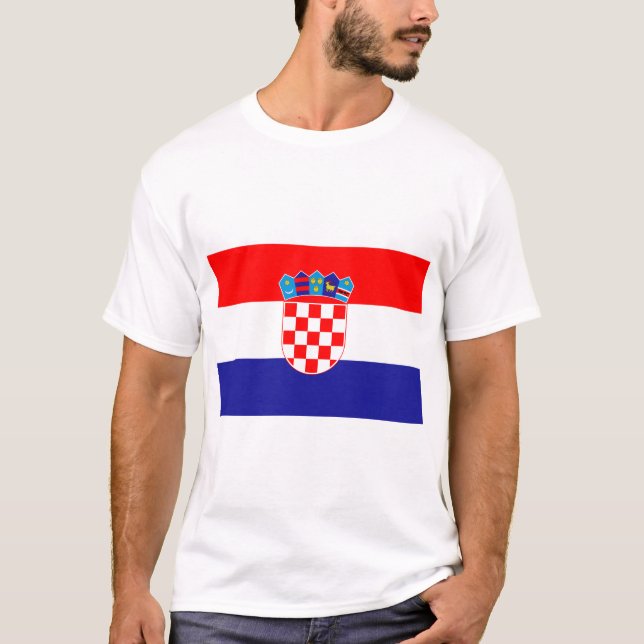 Kroatiens flagga t shirt (Framsida)