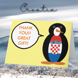 Kroatiens Flagga Talking Penguin Tack Kort