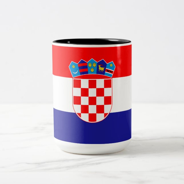 Kroatiens flagga Två-Tonad mugg (Center)