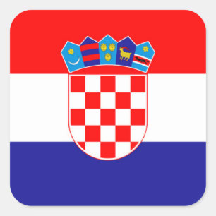 Kroatiens flagga Zastava Hrvatske Fyrkantigt Klistermärke