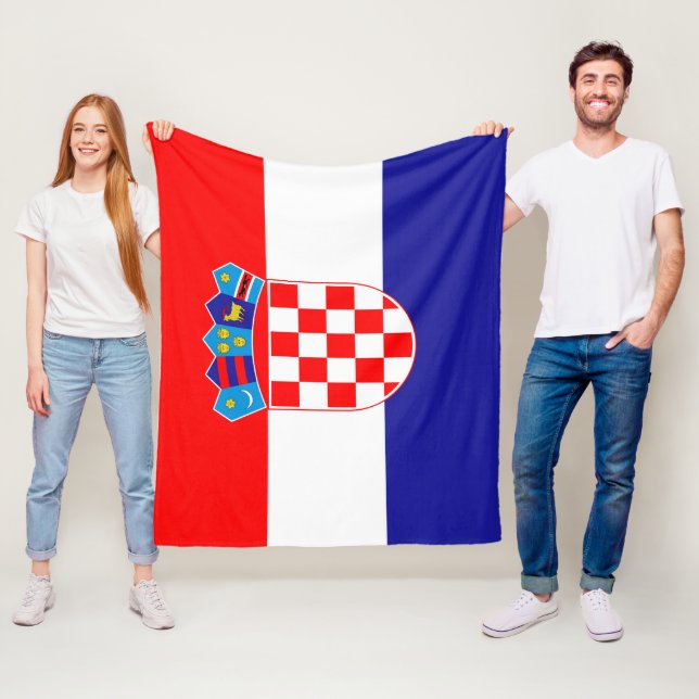 Kroatiens flagga Zastava Hrvatske medium Fleecefilt (På plats)