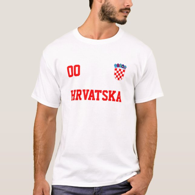Kroatiens fotboll för Namn&nummer Jersey T Shirt (Framsida)