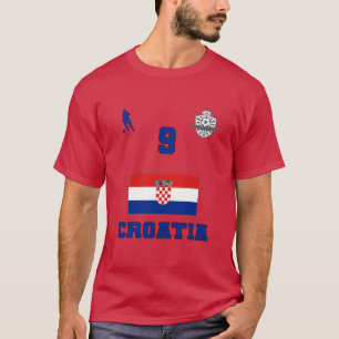 Kroatiens fotbollsfotbollslag #9 t shirt