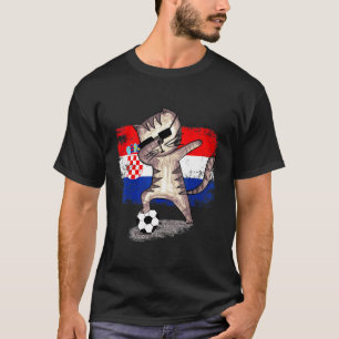 Kroatiens fotbollslag Dabbing Cat Kroatiska T Shirt
