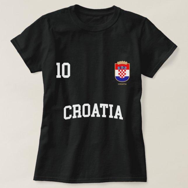 Kroatiens fotbollslag Hoodie 10 Kroatiens fotbolls T Shirt (Design framsida)