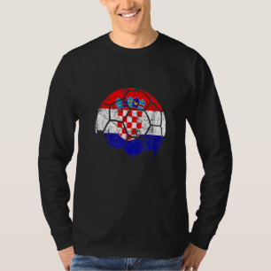 Kroatiens fotbollslag stöder Kroatiens Flagga Foot T Shirt