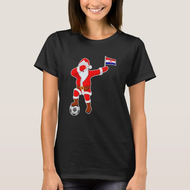 Kroatiens fotbollsspelare Dabbing jultomten Kroati T Shirt (Framsida)