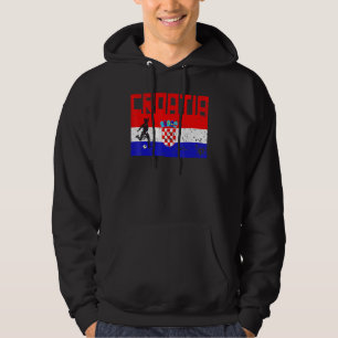 Kroatiens fotbollsspelare Fläkt Jersey Flagga Zagr Hoodie