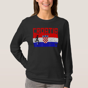 Kroatiens fotbollsspelare Fläkt Jersey Flagga Zagr T Shirt