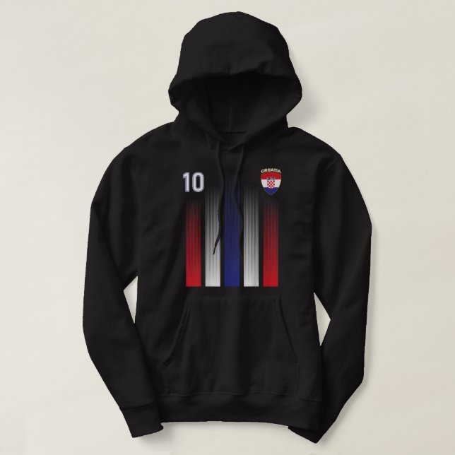 Kroatiens fotbollsspelare Jersey Kroatien 10 Fotbo Hoodie (Design framsida)