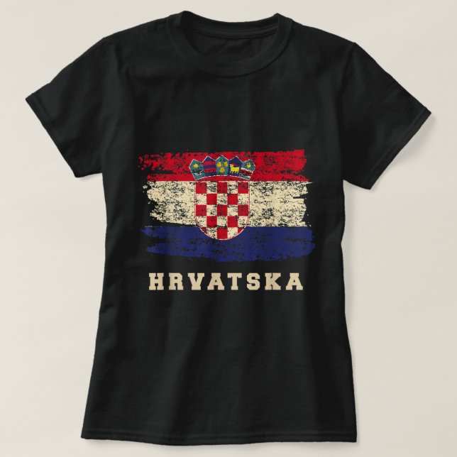 Kroatiens fotbollsspelare Shirt 2018, kroatisk Jer T Shirt (Design framsida)
