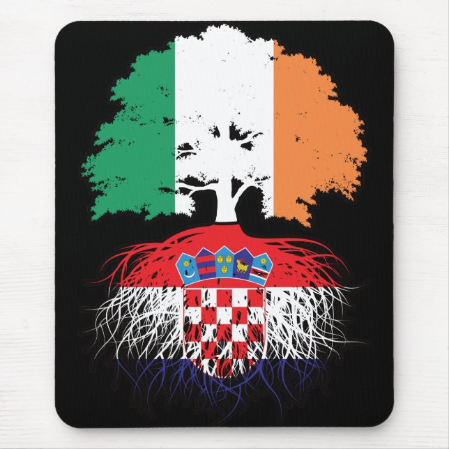 Kroatiens irländska irländska Träd-rötter Flagga Musmatta (Framsidan)