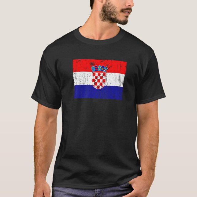 Kroatiens Kroatien-Pride Kroatien-Flagga T Shirt (Framsida)
