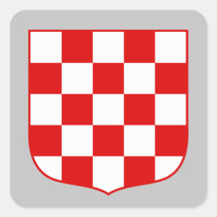 Kroatiens mönster jackar om arm fyrkantigt klistermärke