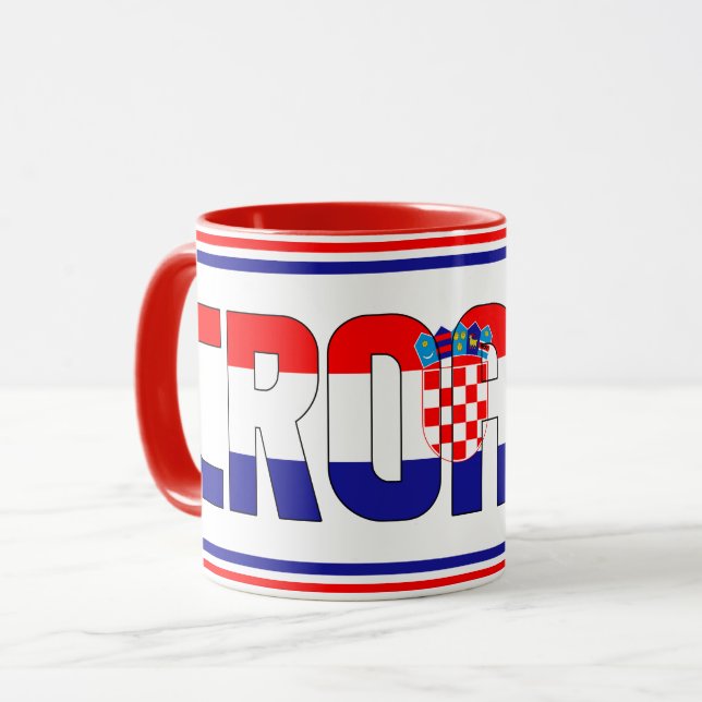 Kroatiens nationella Flagga Patriotic Coffe Mugg (Framsida vänster)