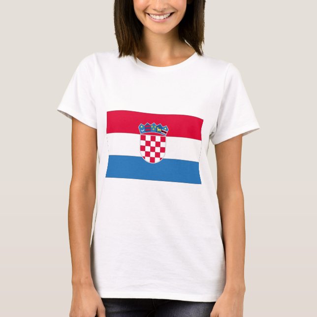 Kroatiens nationella Flagga Tee Shirt (Framsida)
