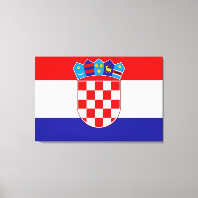 Kroatiens nationella flagga Zastava Hrvatske Canvastryck (Framsida)