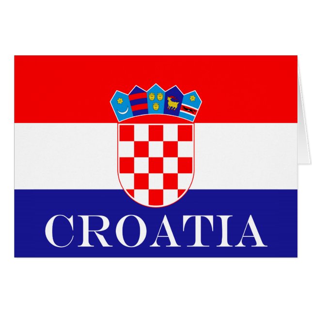 Kroatiens nationella flagga Zastava Hrvatske Hälsningskort (Framsidan Horizontal)
