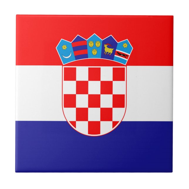 Kroatiens nationella flagga Zastava Hrvatske Kakelplatta (Framsidan)