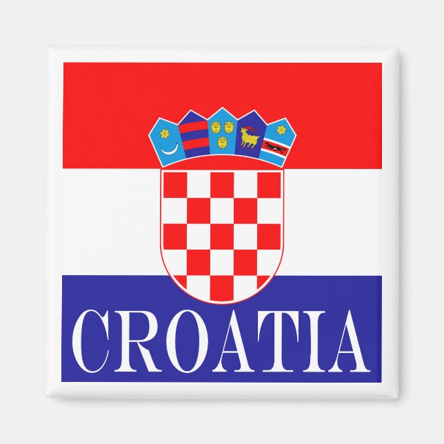 Kroatiens nationella flagga Zastava Hrvatske Magnet (Framsidan)