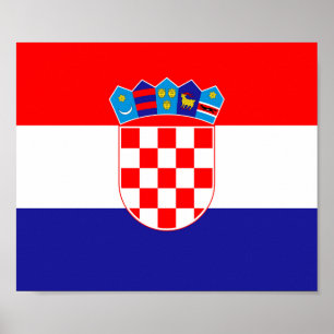 Kroatiens nationella flagga Zastava Hrvatske Poster