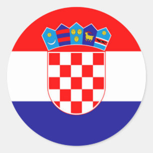 Kroatiens nationella flagga Zastava Hrvatske Runt Klistermärke