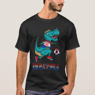 Kroatiens Rex Dino-fotbollsgrupp Kroatien Flagga K T Shirt