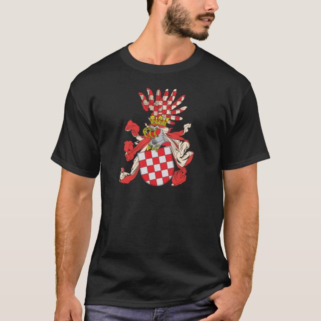Kroatienvapensköld (århundradet för th 19) tee shirt (Framsida)
