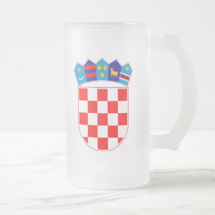 Kroatienvapensköld Frostat Ölglas