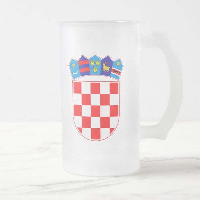 Kroatienvapensköld Frostat Ölglas (Höger)