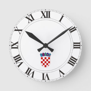Kroatienvapensköld Rund Klocka