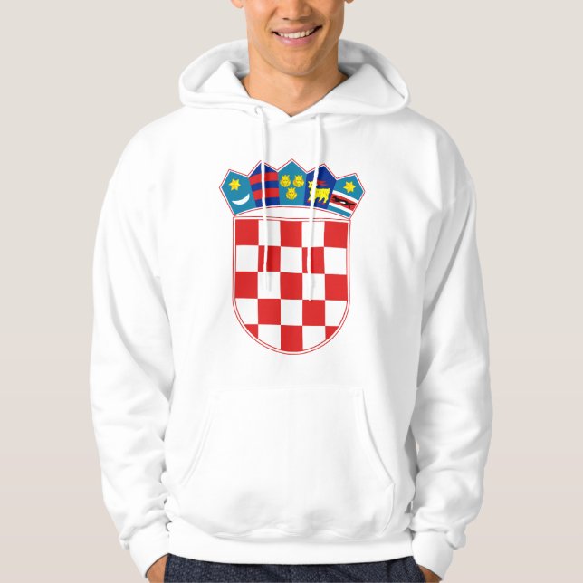 Kroatienvapensköld timme Hrvatska Hoodie (Framsida)