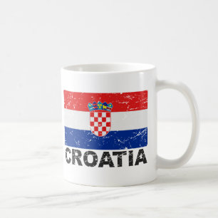 Kroatienvintageflagga Kaffemugg