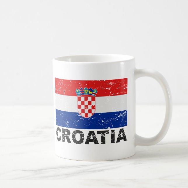 Kroatienvintageflagga Kaffemugg (Höger)