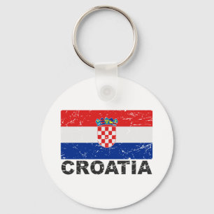 Kroatienvintageflagga Nyckelring