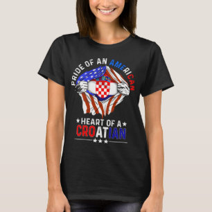 Kroatisk amerikansk Flagga i utlandet Kroatien T Shirt