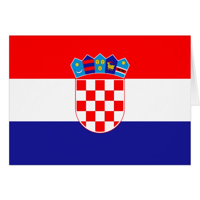 Kroatisk flagg hälsningskort (Framsidan Horizontal)
