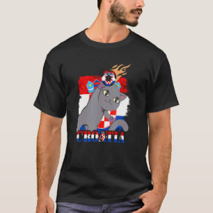Kroatisk flagg katt kroatisk fotboll kroatiska röt t shirt