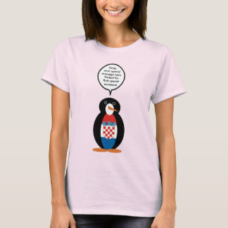 Kroatisk flagg pratande Ms Penguin Personlig T Shirt