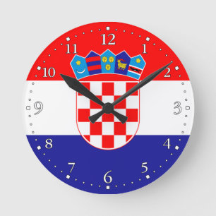 Kroatisk flagg rund klocka