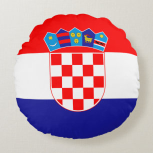 Kroatisk flagg rund kudde