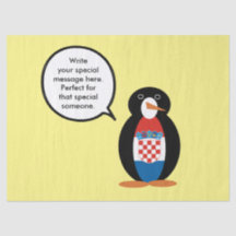 Kroatisk flagg talande Ms Penguin Personlig