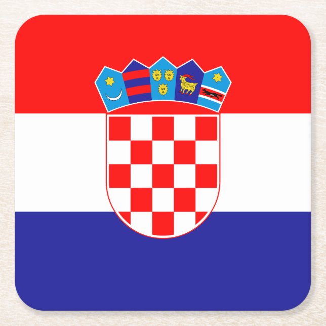 Kroatisk flagg underlägg papper kvadrat (Framsidan)