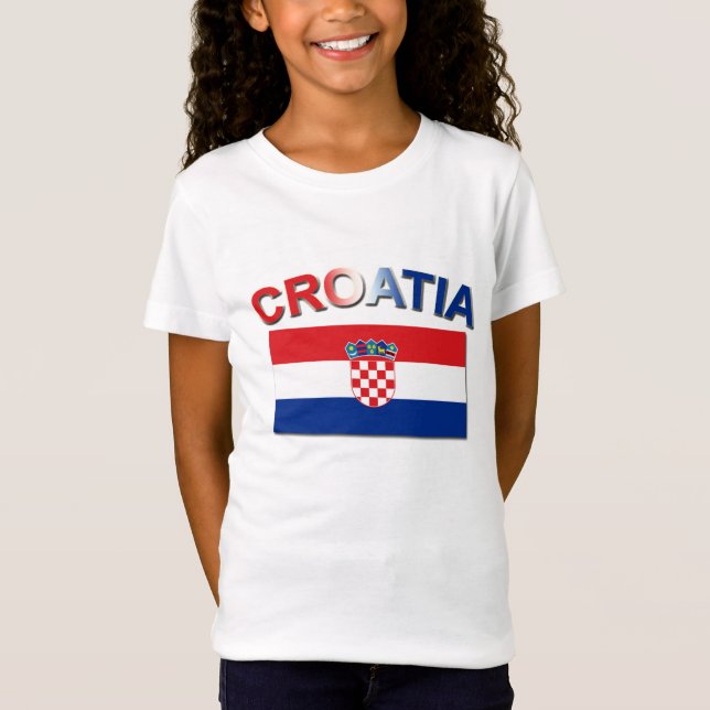 Kroatisk flagga 2 t shirt (Framsida)